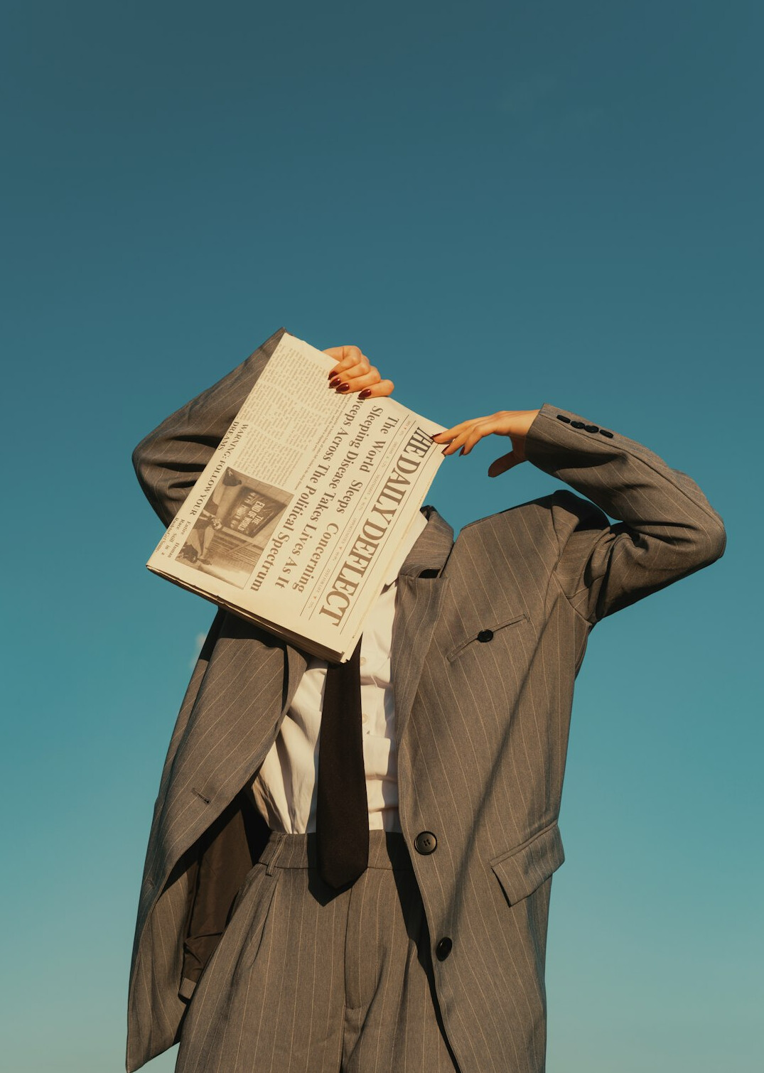 people reading newspapers