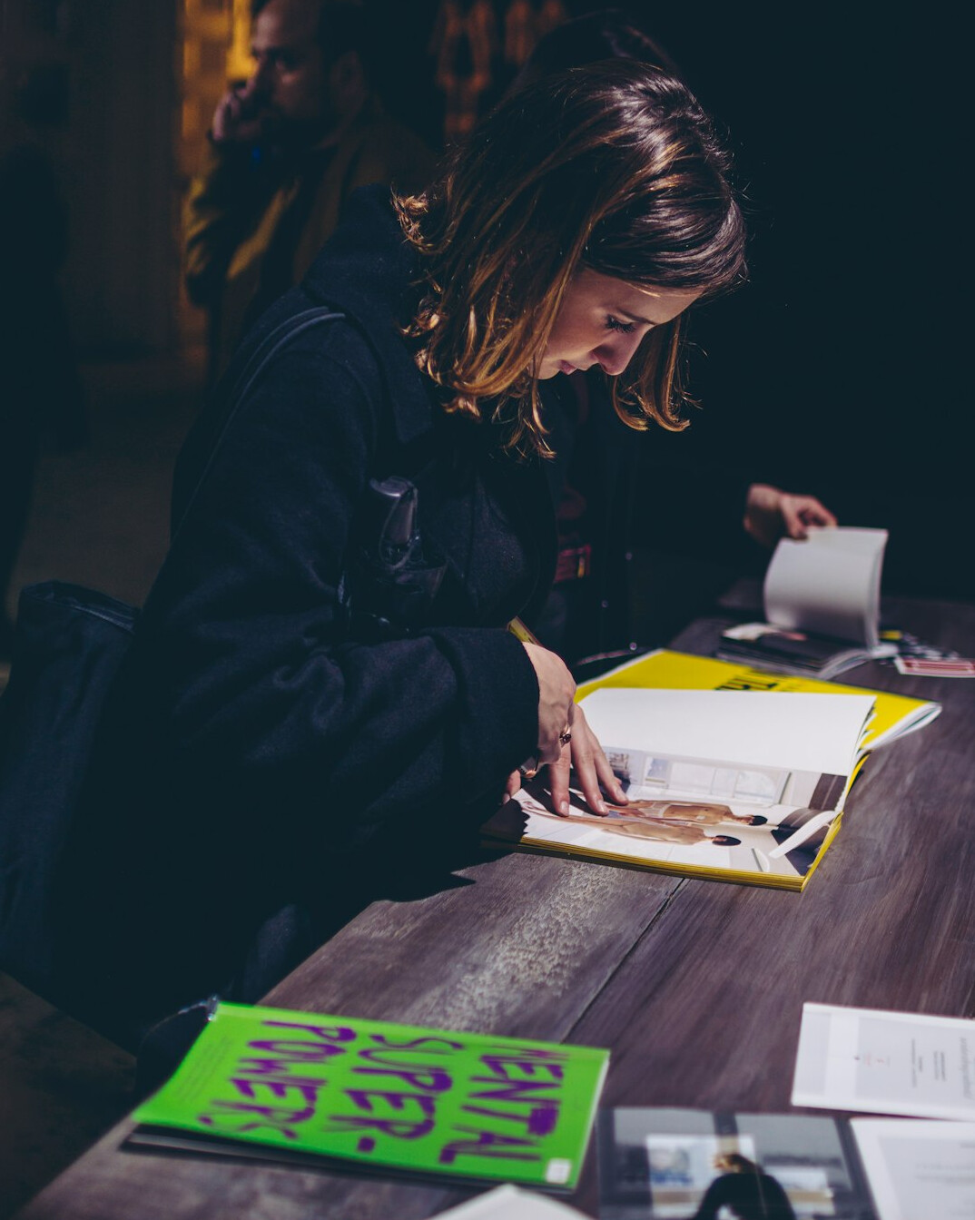 journalist checking documents