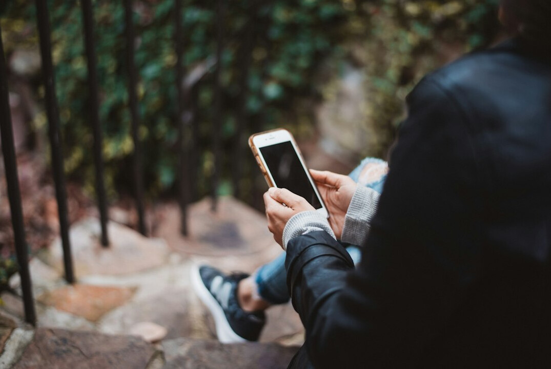 person using smartphone